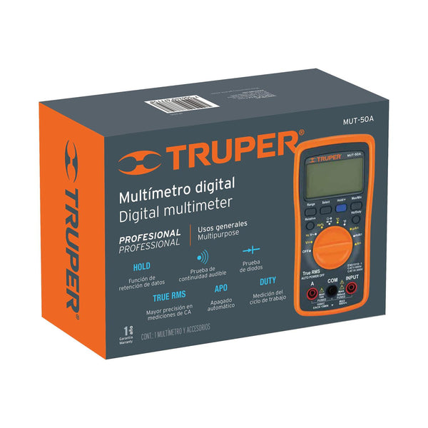 Multimetro profesional con RMS verdadero y auto rango Truper 100361