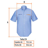 Camisa azul para caballero, manga corta talla CH, Truper 60348