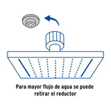 Regadera cuadrada 8', acero inox, sin brazo, cromo, Túbig, Foset 47739