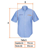 Camisa azul para caballero, manga corta talla G, Truper 60350