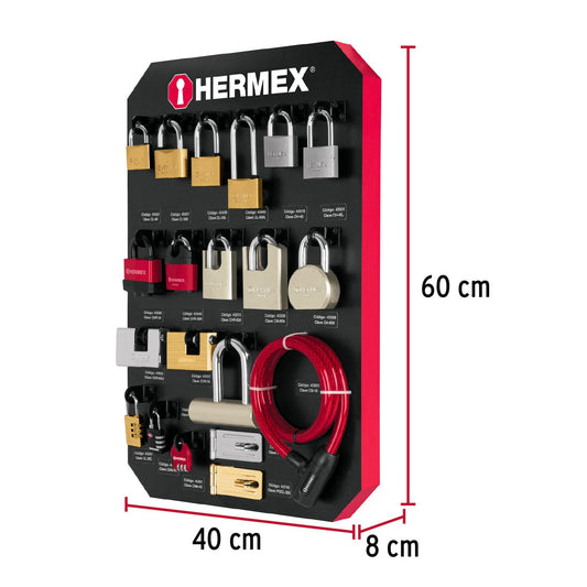 Exhibidor con candados, Hermex 56361