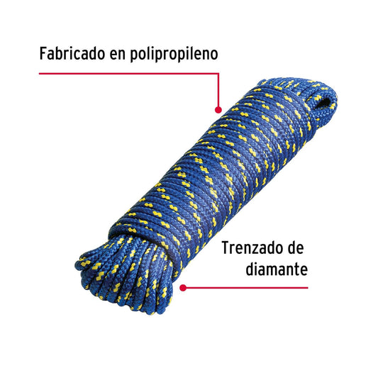 Piola de Polipropileno trenzada, multicolor, 5mm x 15m, Fiero 47808