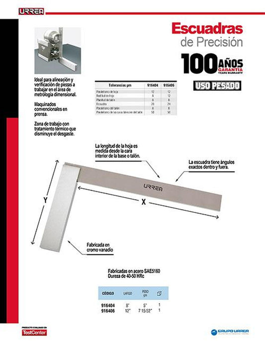 Escuadra precisión 300 x 210 mm Urrea 916406