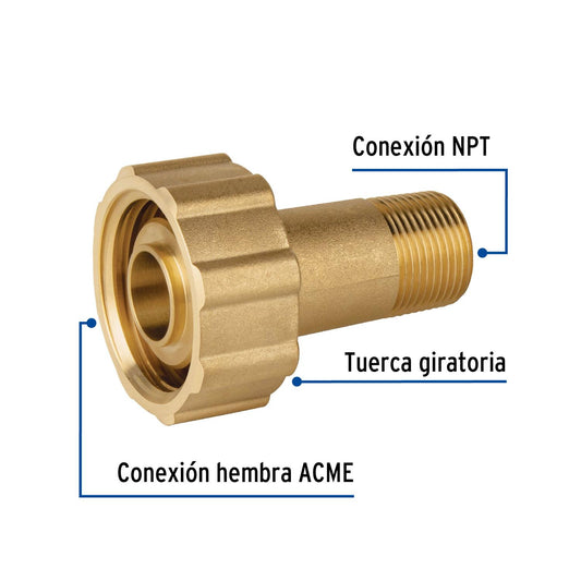 Acoplador llenado p/tanque estacionario,ACME 1-3/4x3/4'NPT 47656