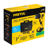 Taladro inalámbrico 3/8' 12V y kit con 35 accesorios, Pretul 27097