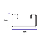 Perfil unical perforado de 3 m, 4 x 2 cm calibre 16, Volteck 47761