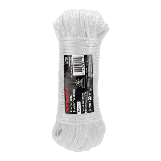 Piola de poliéster diamante de 4 mm x 30 m blanca, Fiero 48395