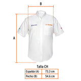 Camisa blanca para caballero, manga corta talla CH, Truper 60364