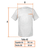 Camiseta blanca estampada 100% algodón, talla 42, Truper 60010