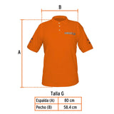 Playera tipo polo naranja, para caballero, talla G, Truper 60458