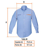 Camisa azul para caballero, manga larga talla M, Truper 60345