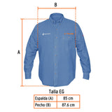 Camisa de mezclilla para caballero, manga larga talla XG, Truper 60339