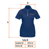 Playera tipo polo azul, para dama, talla M, Truper 60473