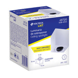 Luminario de sobreponer c/spot dirigible, cuadrado, blanco, Volteck 49720