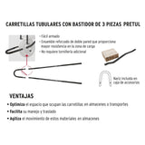 Carretilla 5.5 ft3 gris Neumática, bastidor tubular,Pretul 20646