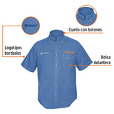 Camisa de mezclilla para caballero, manga corta talla XG, Truper 60343