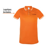 Playera tipo polo dry fit naranja, para caballero talla CH, Truper 69981
