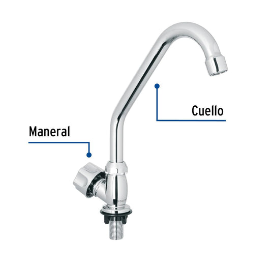 Llave individual para fregadero, ABS, cuello corto, Basic 47379