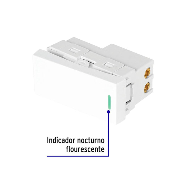 Interruptor sencillo blanco de 1 módulo, línea Lisboa, Volteck 47940
