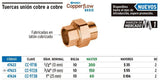 Tuerca unión de cobre, 1/2', Basic Foset 47622