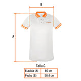 Playera tipo polo dry fit blanca, para caballero talla G, Truper 69975