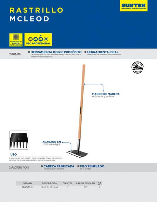 Rastrillo McLeod 48" Surtek RASTML