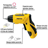 Destornillador inalámbrico de dos posiciones, 3.6V, Pretul 26402