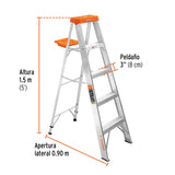 Escalera de tijera tipo ll 4 peldaños y bandeja, Truper 10264