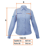 Camisa azul para dama, manga larga talla XG, Truper 63104