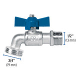Llave esfera de latón 1/2', maneral corto, 130g, s/adaptador, Pretul 45967