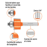 Broca para router, rebajado, 7/8' con balero, Truper 102724