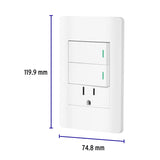 Placa armada blanca 2 interruptores y contacto 1 mód,Lisboa, Volteck 47967