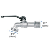Llave de esfera de zinc 1/2', 110 g, s/adaptador, Pretul 28200