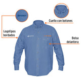 Camisa de mezclilla para caballero, manga larga talla XXG, Truper 60388