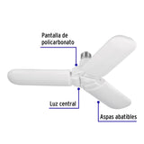 Lámpara LED 24W tipo ventilador, 3 aspas ajustables, Volteck 26123