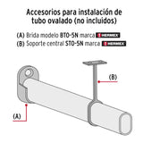 Tubo ovalado de 3.0 m negro para closet, Hermex 46584