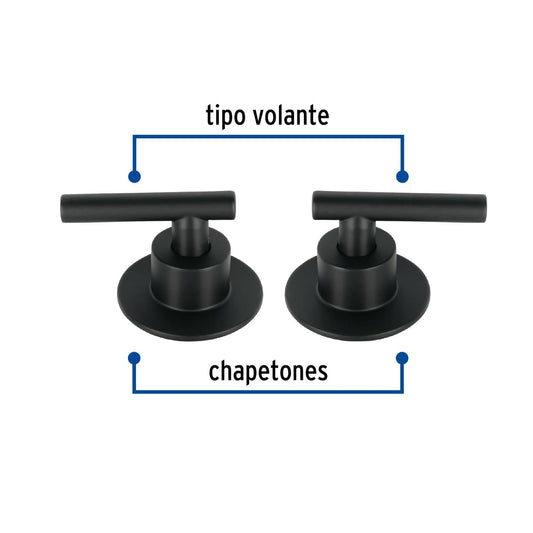 Juego de 2 manerales para regadera, palanca, negro, Tubig, Foset 46877