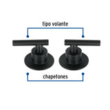 Juego de 2 manerales para regadera, palanca, negro, Tubig, Foset 46877