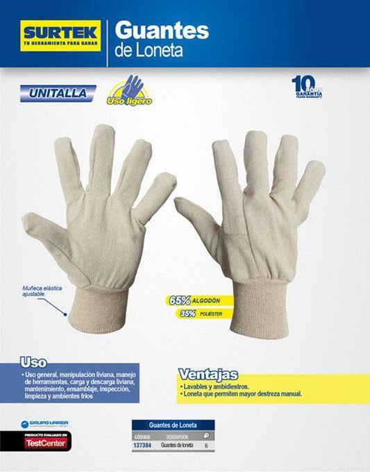 Guantes de loneta para uso ligero Surtek 137384