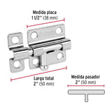 Pasador de barril de acero cromo 2', Hermex 45733