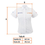Camisa blanca para dama, manga corta talla M, Truper 62102