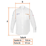 Camisa blanca para caballero, manga larga talla M, Truper 60361