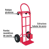 Diablo de carga de 385 kg, de plataforma, ruedas neumáticas 42710