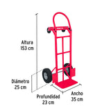 Diablo de carga de 385 kg, de plataforma, ruedas neumáticas 42710