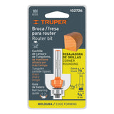 Broca para router, redondeado, 5/8' con balero, Truper 102726