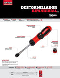 Destornillador flexible ptas intercambiabl 2 pos 7 en1 Urrea 9307F