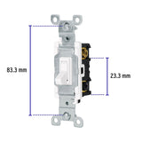 Interruptor vertical de palanca, 3 vías, Standard, blanco, Volteck 47720