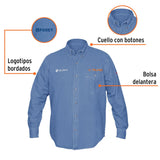 Camisa de mezclilla para caballero, manga larga talla CH, Truper 60336