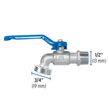 Llave de esfera de latón 1/2', 140 g, s/adaptador, Foset 45969