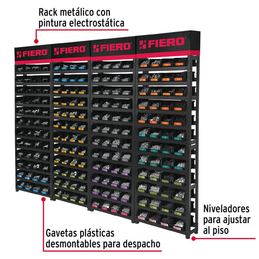 Rack modular para tornillos con 192 gavetas 55728